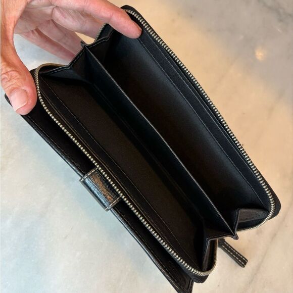 Coach Black and Cream Jacquard Signature Full Sized Wallet - Picture 9 of 9